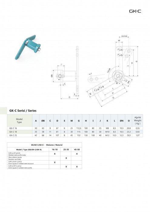 ESTA GERDİRME ELEMANLARI GK-C SERİSİ ÖZELLİKLERİ